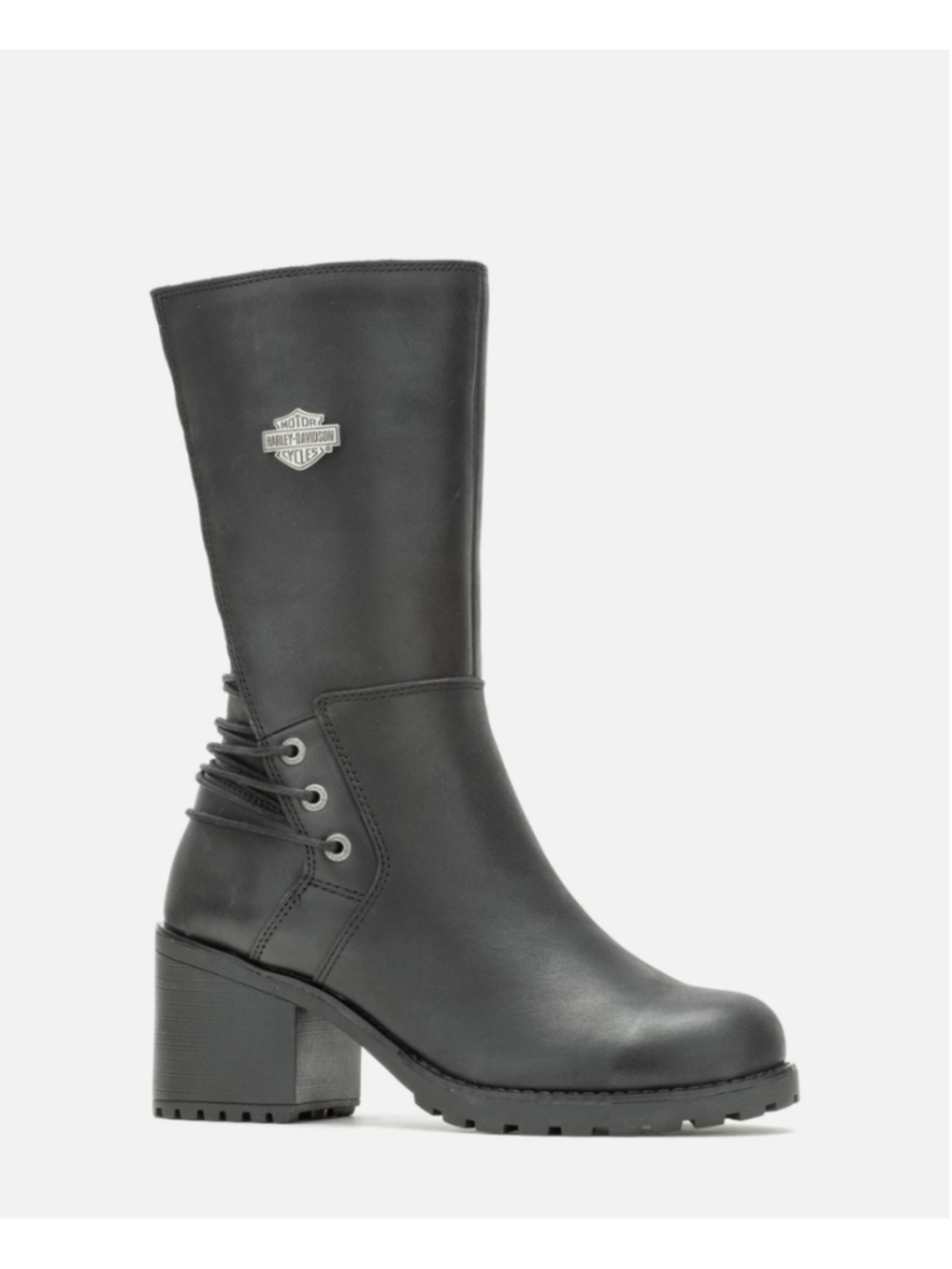 Harley-Davidson Women's Aldona Black 7.5 moto Boots D87268 new w/o box - Picture 2 of 6
